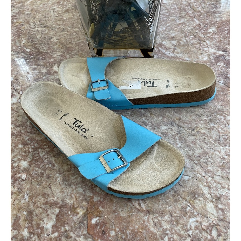 Tula by Birkenstock Women's Turquoise‎ Sandal Slides US 11 /EU 42  EUC!